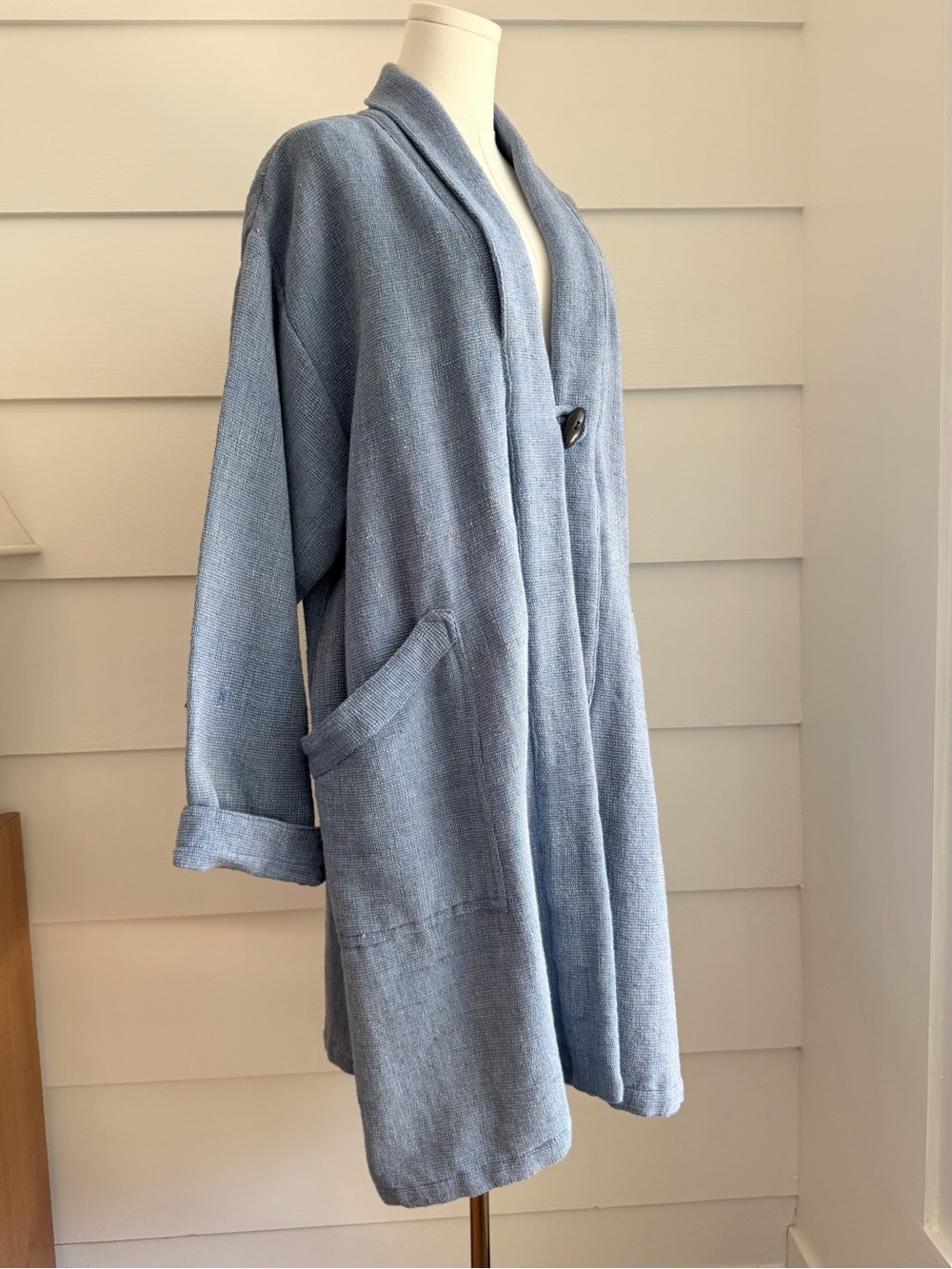 Vintage Cheppu Coat Made in Nepal Woven Cotton Coat Free Size - Picture 6 of 11
